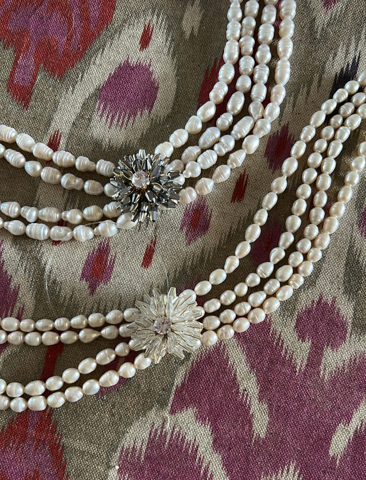 Collar perlas Broche
