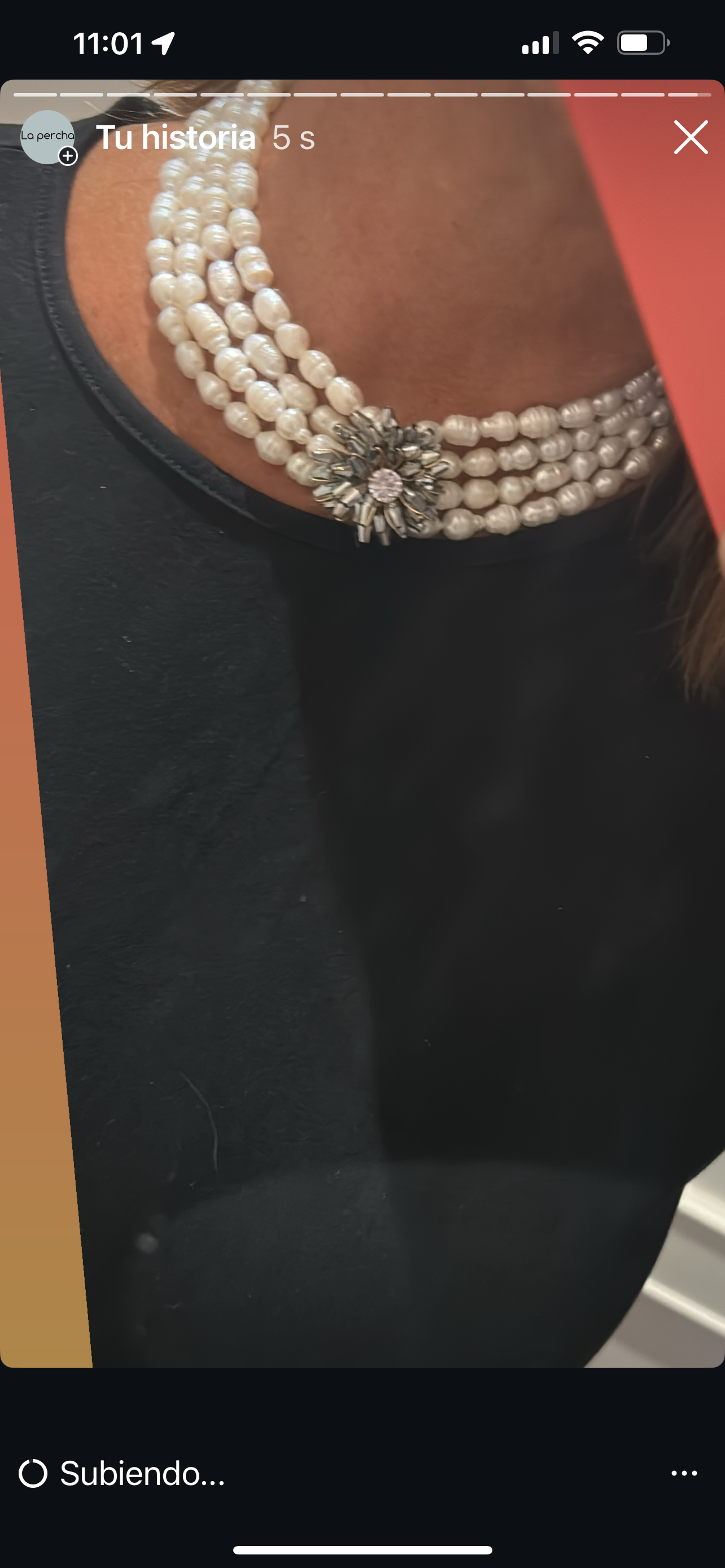 Collar perlas Broche
