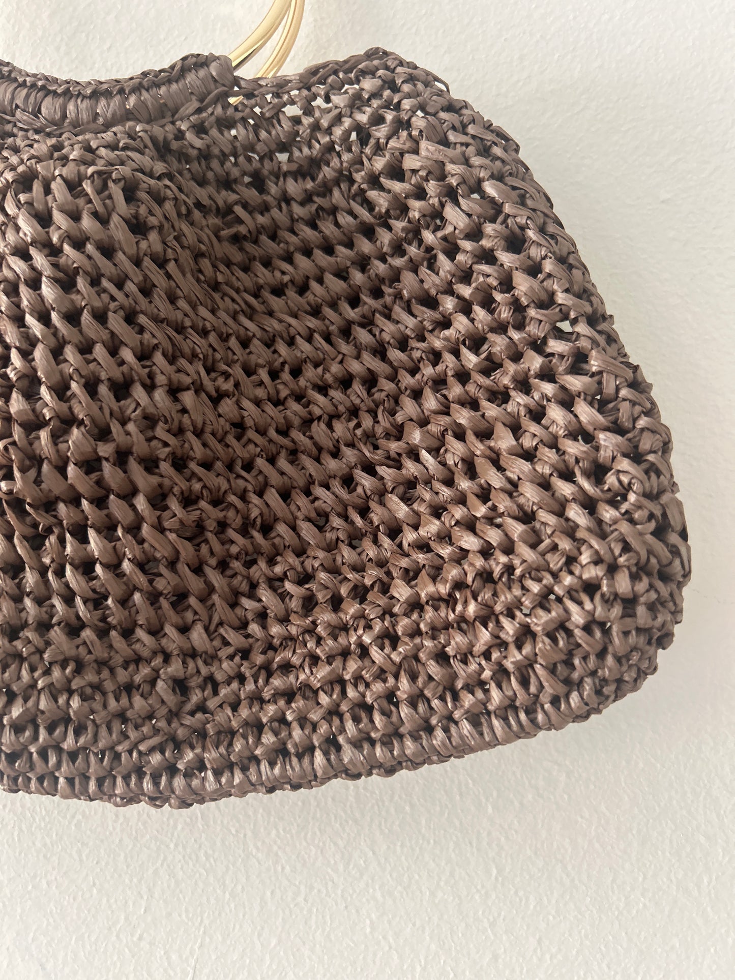 Bolso Aro Rafia chocolate