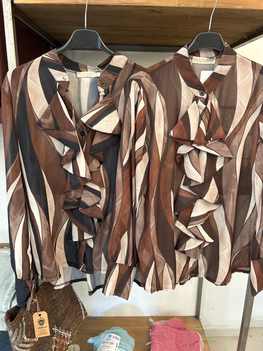 BLUSA CHORRERAS ESTAMPADA