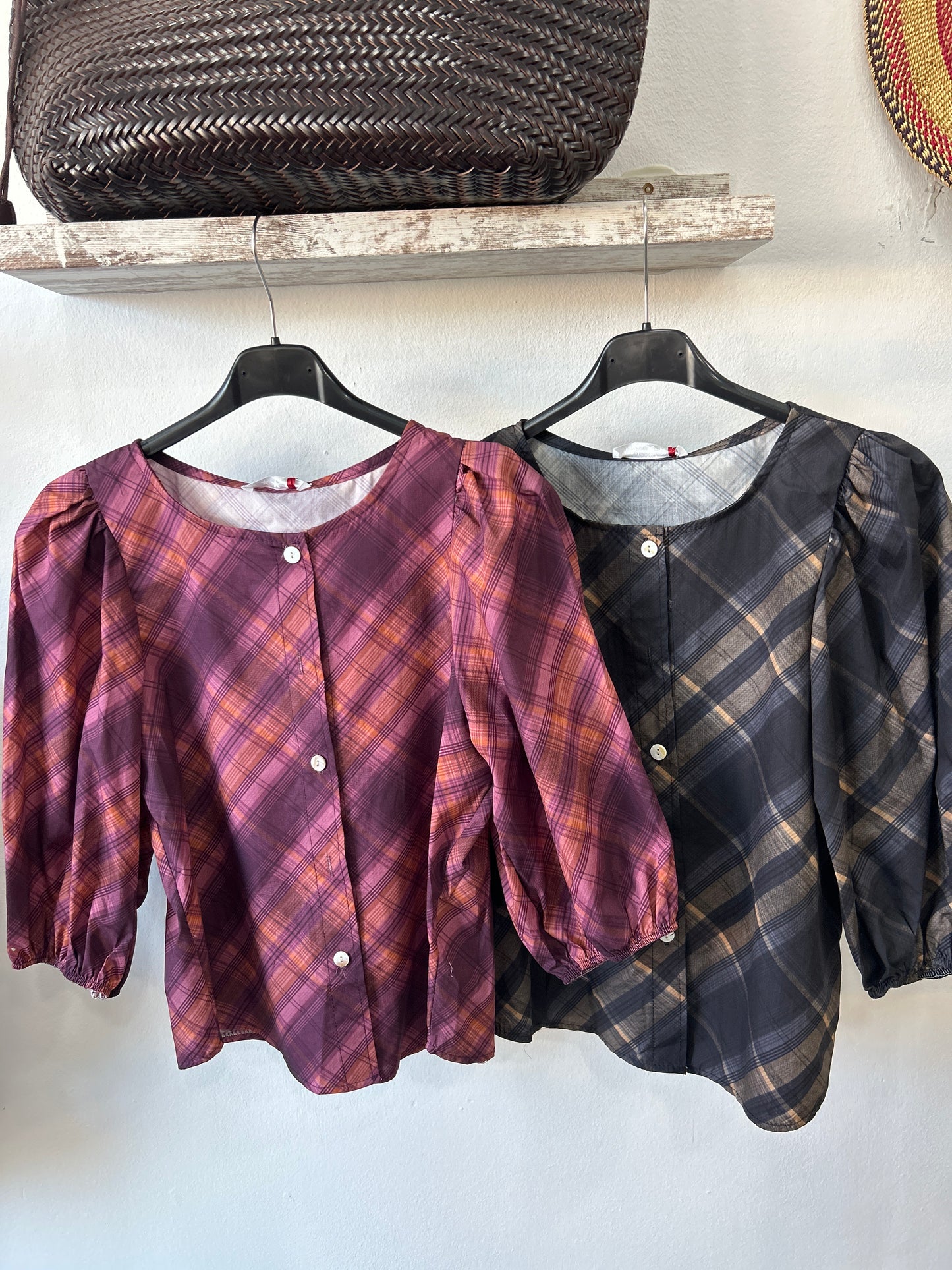 Blusa cuadros farol
