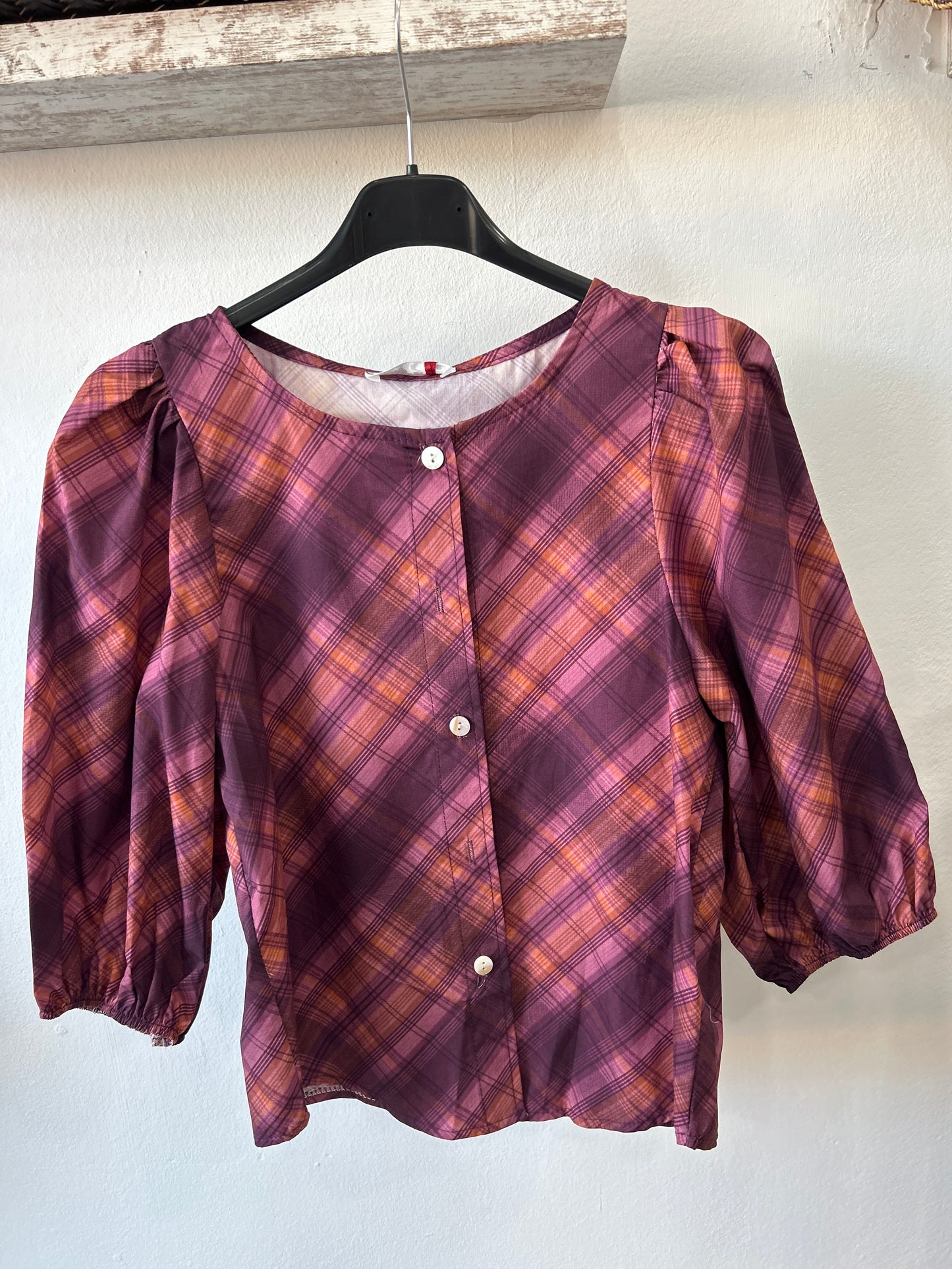 Blusa cuadros farol
