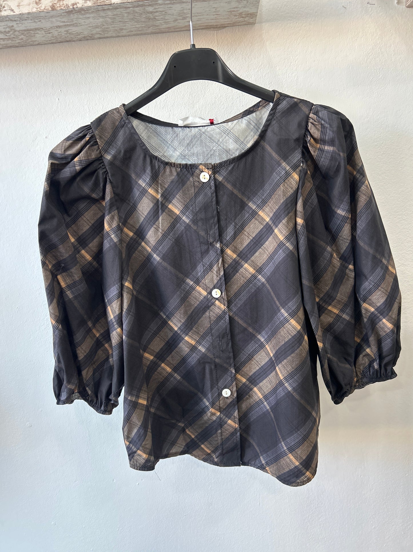 Blusa cuadros farol