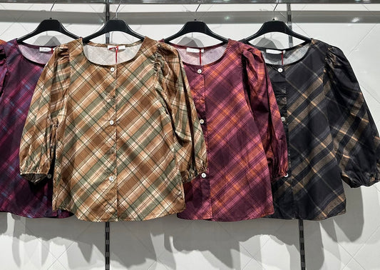 Blusa cuadros farol