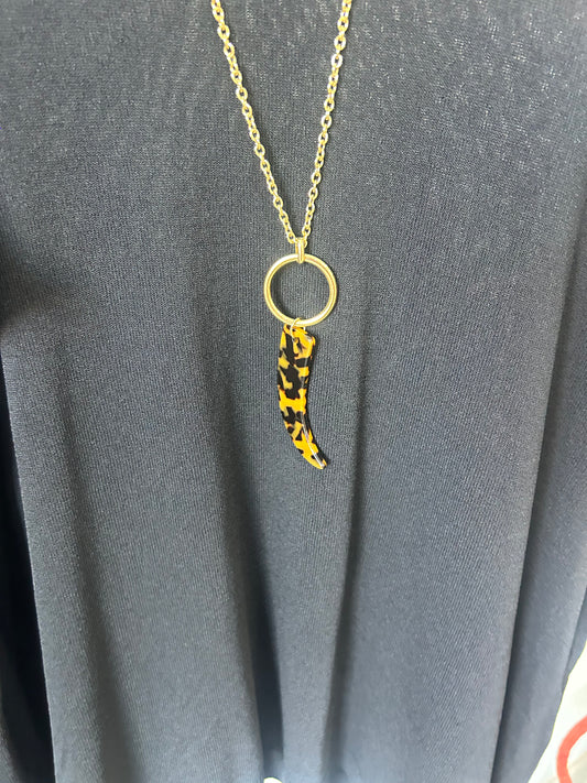 collar colmillo aro