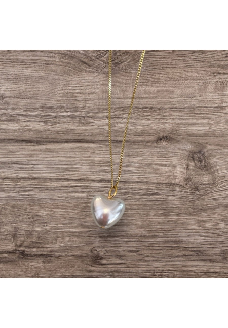 CADENA CORAZON PERLA 