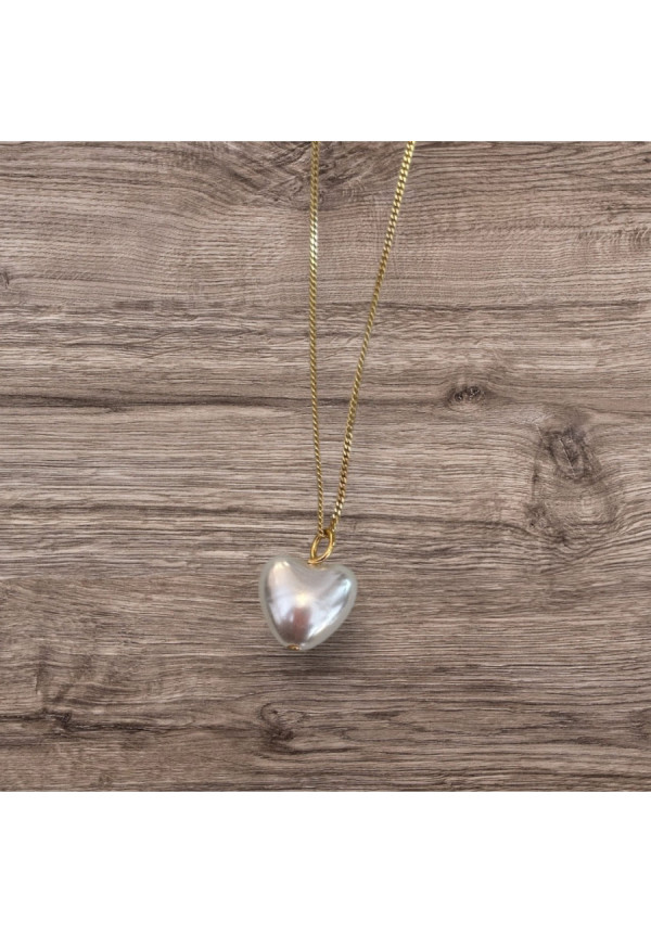 CADENA CORAZON PERLA 